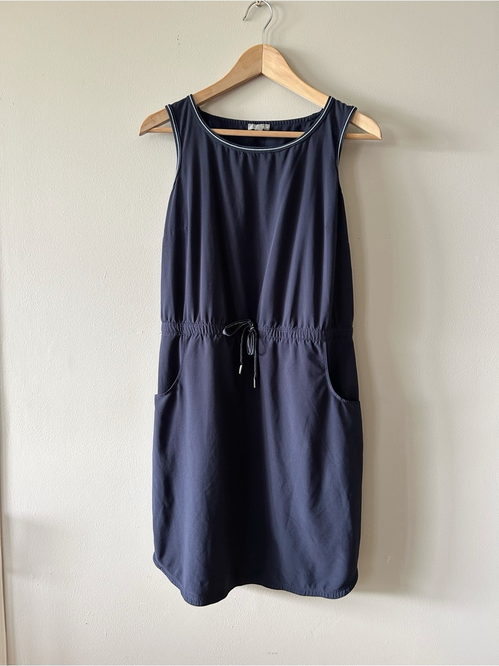 T by Talbots • Navy Sleeveless Drawstring beach Midi Dress
